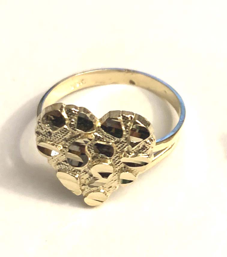 10K Heart Nugget Ring (size 7) Devon Jeweler