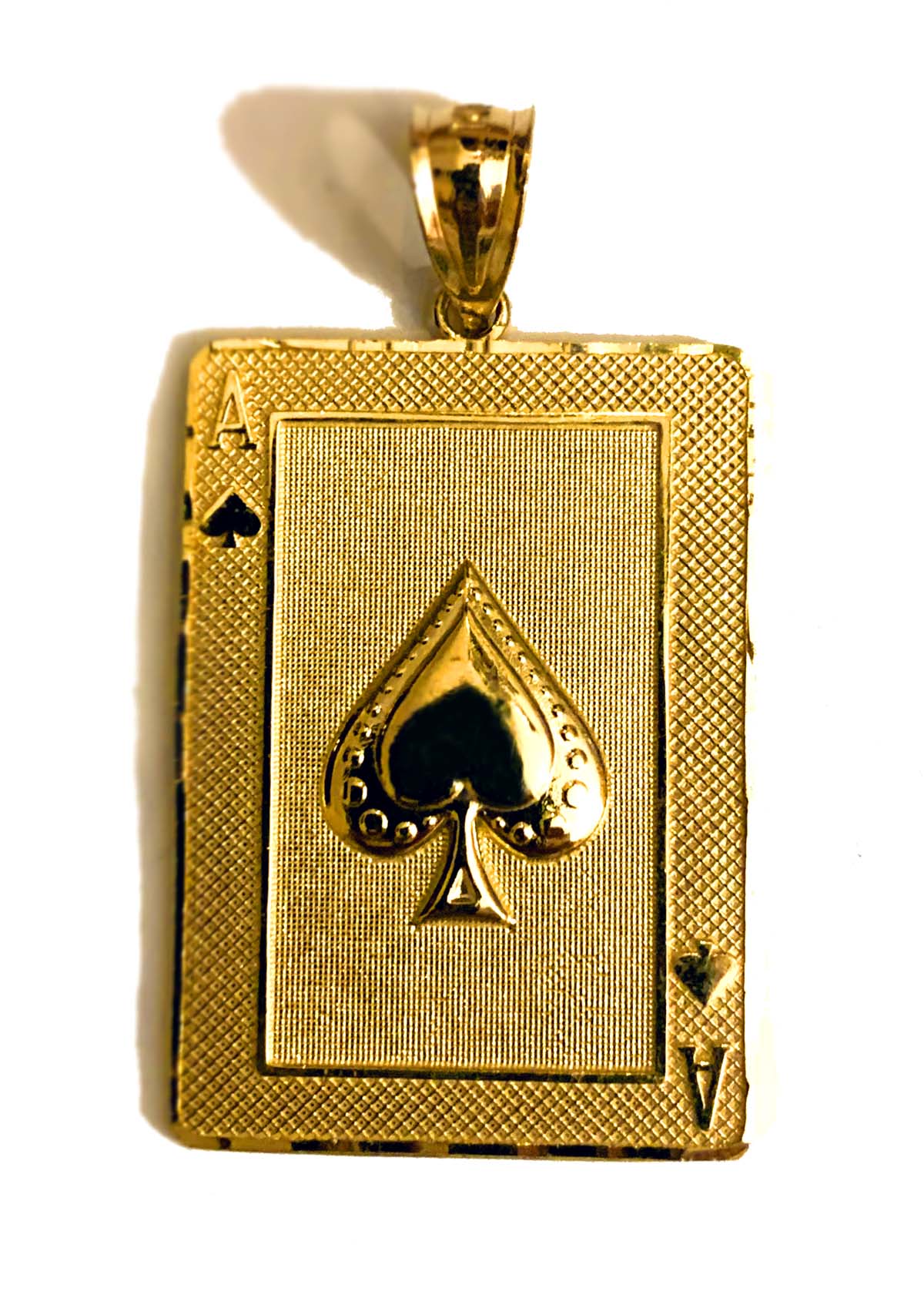 Gold Ace of Spades Pendant 14k Solid Gold Ace of Spades 