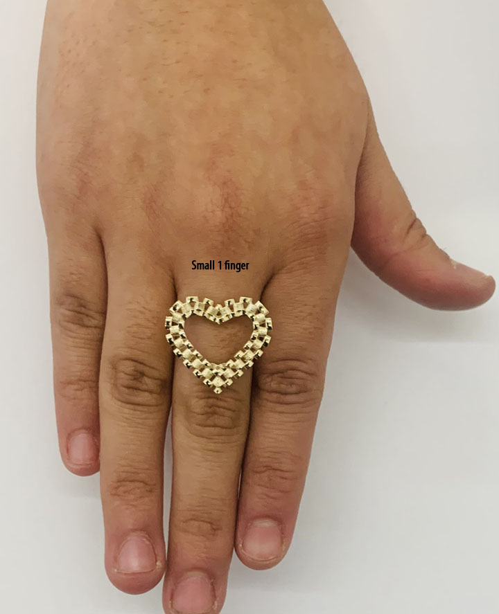 10K Rolex Style Heart Ring – Devon Jeweler